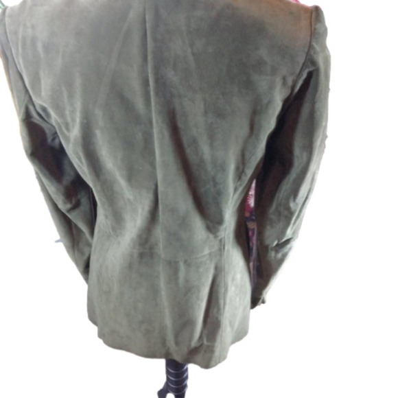 Pretty Face Olive/Army Green Suede Button Front Jacket/Coat Size Small - Picture 7 of 12